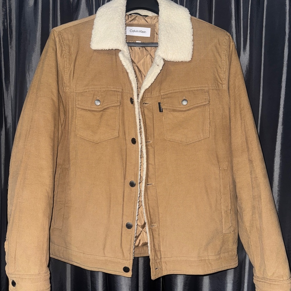 Calvin Klein Beige Quilted Jacket with Cream Lining